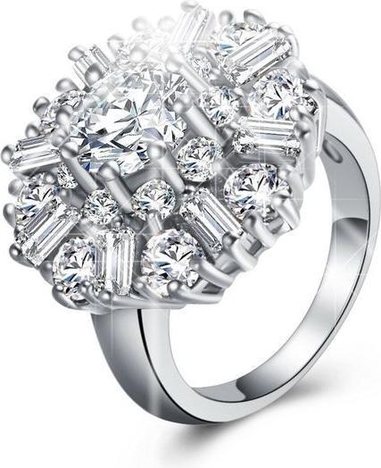Produktbild Hermex versilberter Ring mit Weissem Topas - Gr. 64 / Size 10 (10, 64, 925 Silber)