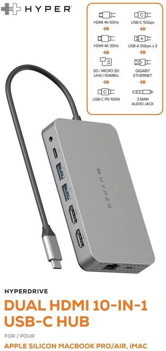 Produktbild Hyper HyperDrive Dual (USB-C, 10 Ports)