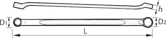 Immagine prodotto Stahlwille Chiave a doppio anello CORONA, a gomito piatto, 20 x 22 mm