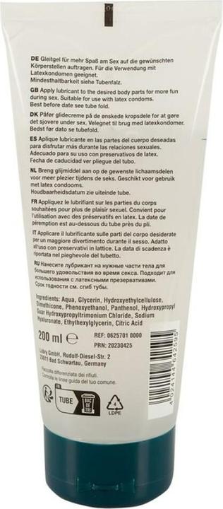 Nutritional values and ingredients Just Glide Premium Anal 200 ml (200 ml)