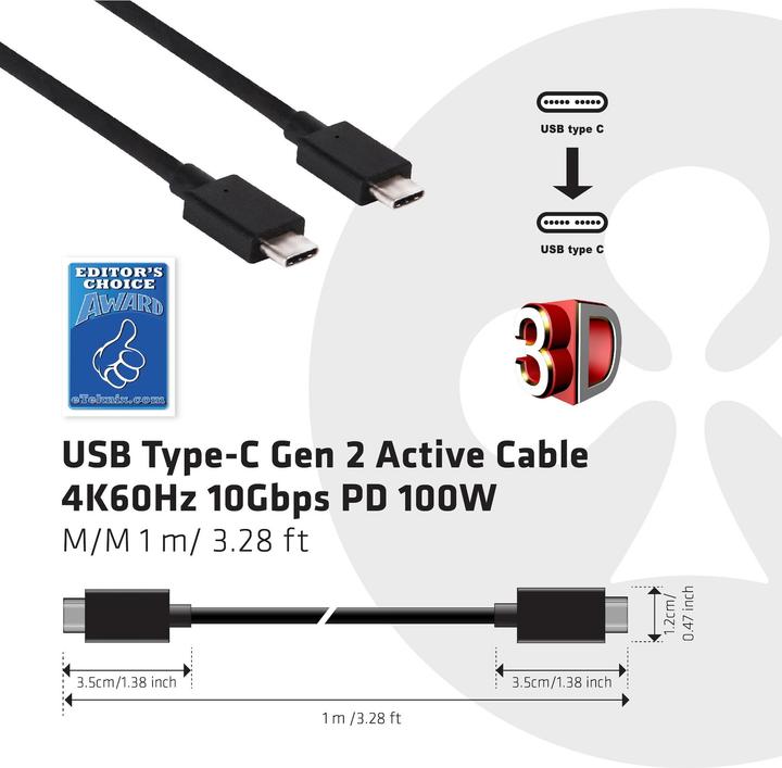 Produktbild Club 3D USB 3.1 (0.80 m, USB 3.1, 100 W)