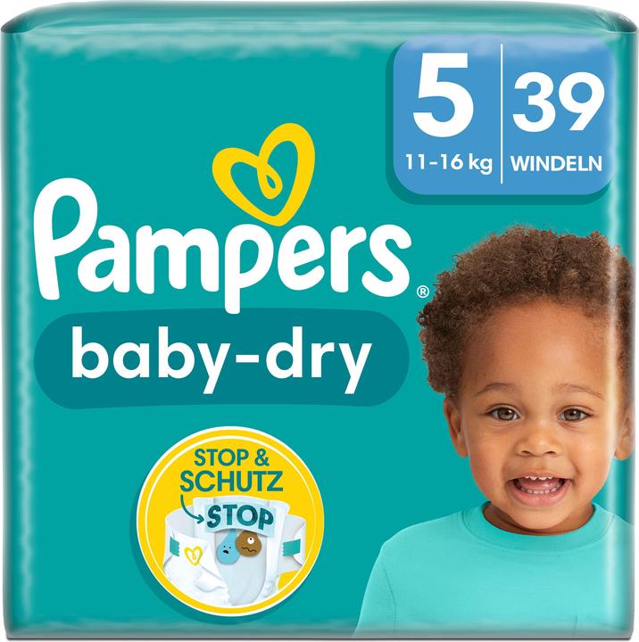 Immagine prodotto Pampers Baby-Dry (Dimensione 5, Pacco trasportabile, 39 Pezzo/i)