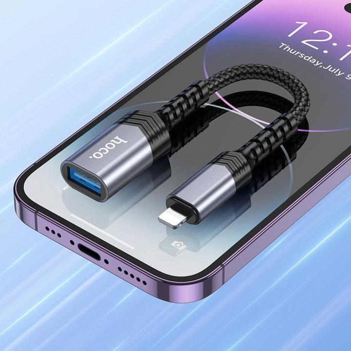 Immagine prodotto Hoco Cable adapter iPhone Lightning 8-pin (male) to USB (female) 3.0 UA24 black (USB 3.0)