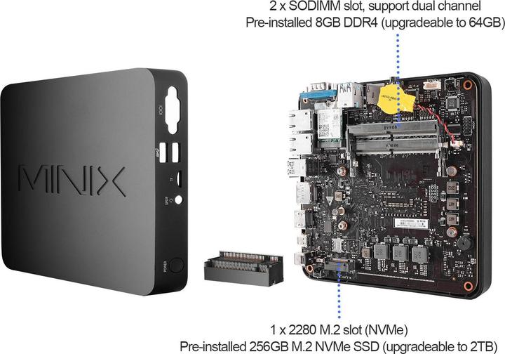 Produktbild Minix NGC-5 (Intel Core i5-8279U, 8 GB, 256 GB, Iris Plus Graphics 655)