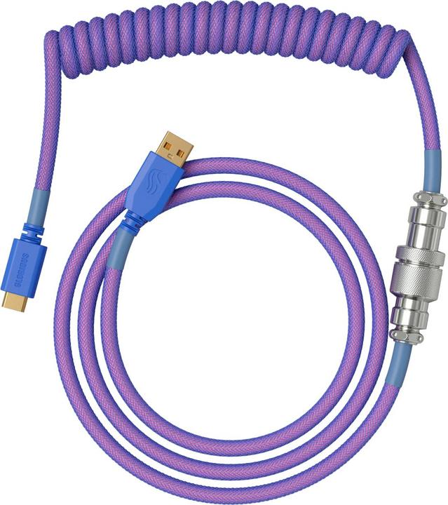 Immagine prodotto Glorious GMMK Coiled Cable Nebula, cavo a spirale, USB-C/USB-A - viola/argento