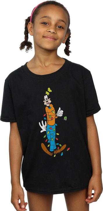 Actual product image Disney Girls Goofy Christmas Lights Cotton T-Shirt (116)