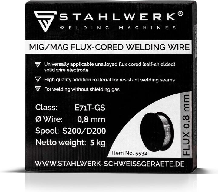 Actual product image Stahlwerk Cored wire MIG MAG E71T-GS Ø 0.8 mm S200/ D200 5 kg wire reel