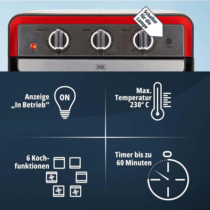Produktbild KHG Mini-Backofen Retro MBO-22CS