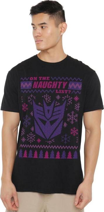 Immagine prodotto Transformers Decepticons Naughty List Maglietta Maglione di Natale Uomo (L)