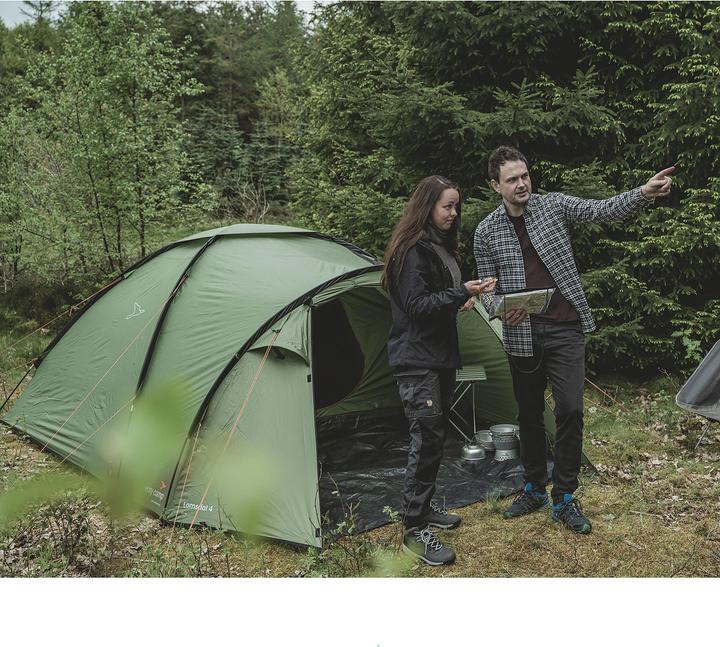 Actual product image Easy Camp Kuppelzelt Lomsdal 4 (olivgr?n, mit Tunnel-Anbau, Modell 2025) (Dome tent, 6.40 kg, 4 persons)