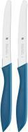 Produktbild WMF Brotzeitmesser Brötchenmesser Frühstücksmesser Set 2tlg 23cm Wellenschliff blau (11 cm)