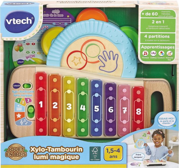 Produktbild VTech Xylo-Tambourin lumi magique (jouet bois FSC ®) (Französisch)