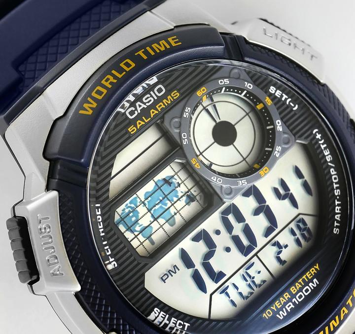 Actual product image Casio Mod. WORLD TIME ILLUMINATOR - 5 Alarms, 10 Year battery (Sports watch, 43 mm)