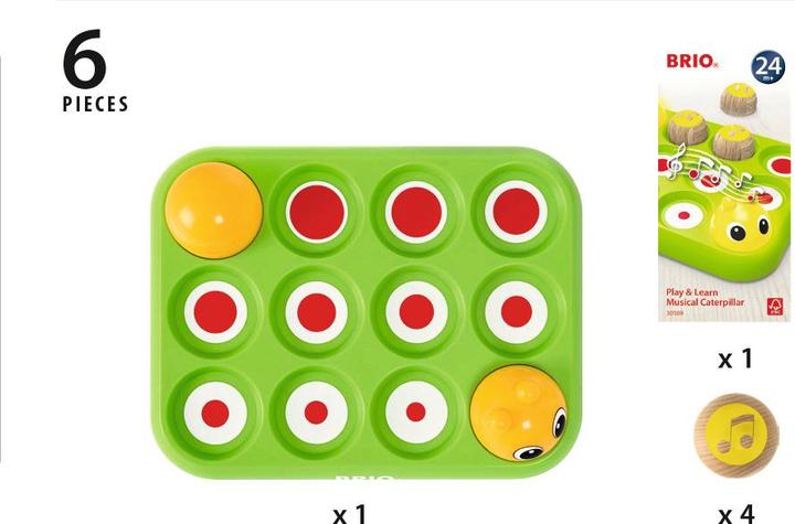 Produktbild Brio Musical Caterpillar (Deutsch, Spanisch, Französisch, Norwegisch, Tschechisch, Polnisch, Niederländisch, Finnisch, Japanisch, Dänisch, Schwedisch, Italienisch, Portugiesisch, Englisch, Slowakisch)
