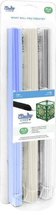 Productafbeelding 3Doodler Maak Filament Pla 3 Kleuren Pl-Clear-75 (PLA, 3 mm, 2 g, Wit, Transparant, Blauw)