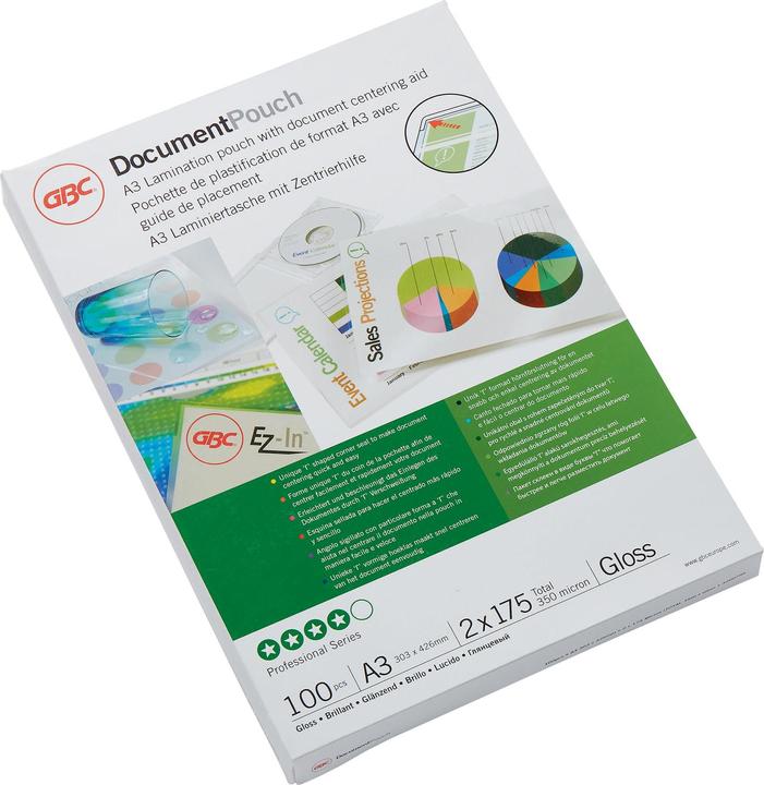 Produktbild GBC Laminierfolien in Premiumqualität (A3, 100 Stück, 175 µm)