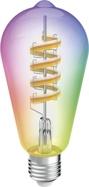 Produktbild Hama Smarte LED-Lampe, Matter, E27, Retro, Filament ST64, RGBW, dimmbar, mit App (E27, 4.90 W, 470 lm, 1 x, F)