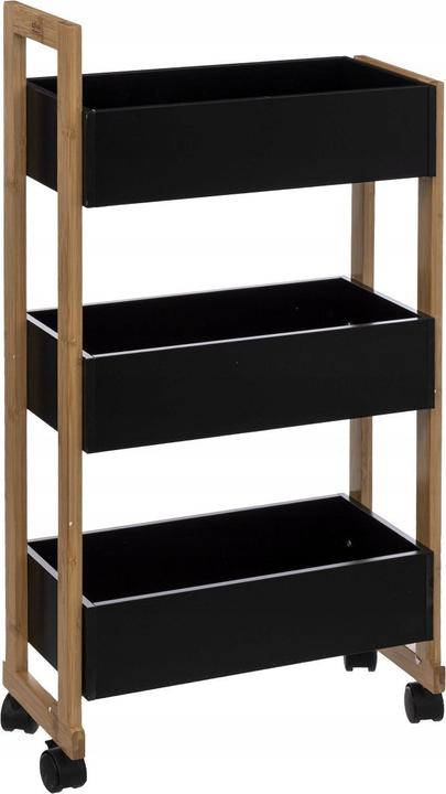 5Five Carrello, tre scatole portaoggetti - legno / nero