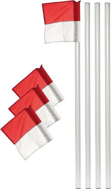 Kübler Sport Grenzstangen 4er-Set Ø 50 mm, Rot / Weiss