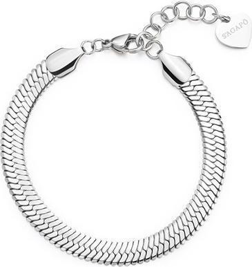 Immagine prodotto Sagapo S'Agapo Hadek Chunky Shk97 Steel Bracelet For Women (Acciaio)