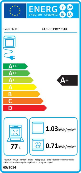 Energie-Label Gorenje GO66E PIZZA350C