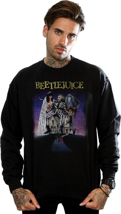 Image du produit Beetlejuice Sweatshirt en coton à motif d'affiche en relief pour hommes (L)