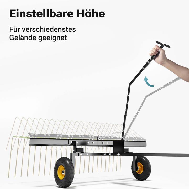 Produktbild Wiltec Rasentraktor Rechen 148cm Vertikutierer Rasenstriegel Rasenlüfter Garten