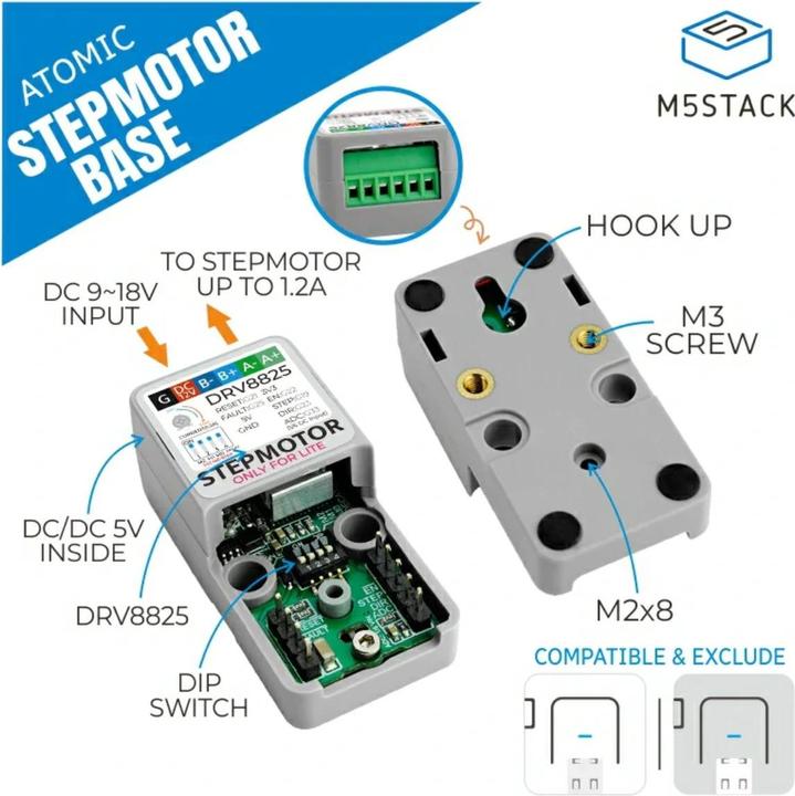 Produktbild M5Stack ATOMIC Schrittmotor Base