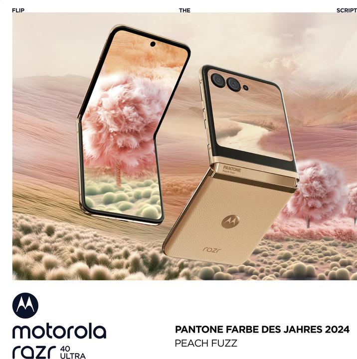 Produktbild Motorola Razr 40 Ultra (256 GB, Peach Fuzz, 6.90", SIM + eSIM, 12.58 Mpx, 5G)