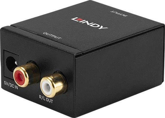 Actual product image Lindy TosLink Optical & Coaxial to Dual Phono, DAC (Digital -> Analog)
