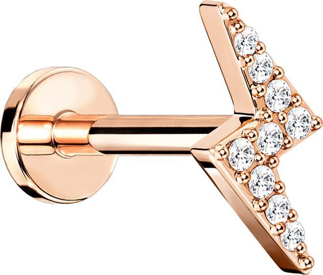 Immagine prodotto Star Piercing Micro Labret filo interno oro rosa flash con cristallo (Ottone, Acciaio chirurgico 316L)