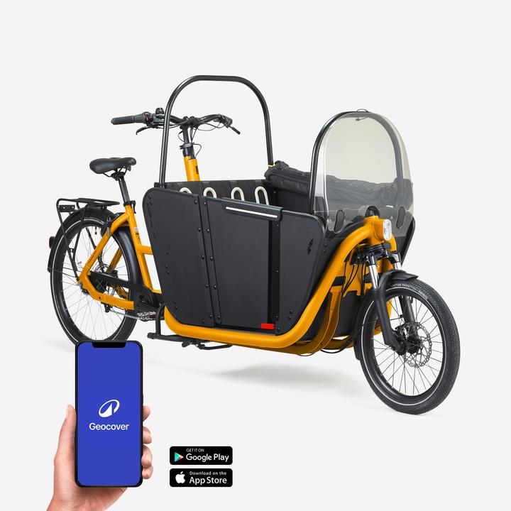Image du produit Btwin Vélo utilitaire électrique Cargobike Long John F900E Family jaune