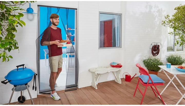 Actual product image tesa Insect screen STANDARD slatted door, curtain with Velcro fastener, without drilling (120 x 250 cm)