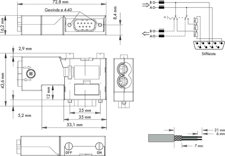 Produktbild Wago Feldbus-Stecker PROFIBUS D-Sub-Stecker
