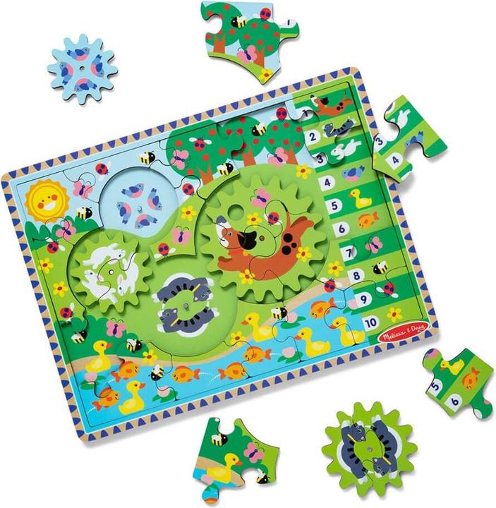 Produktbild Melissa & Doug Melissa and Doug - Animal Chase I-Spy Wooden Gear Puzzle - (31004) (24 Teile)