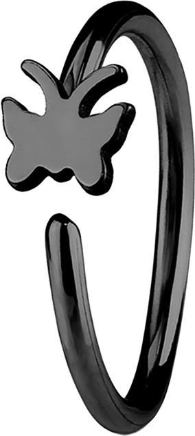 Produktbild Star Piercing Micro Piercing Ring mit Schmetterling schwarz (Chirurgenstahl 316L, ohne Messing)