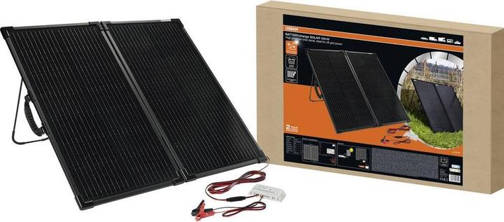 Image du produit Osram BATTERYcharge SOLAR 100W Monokristallines Solarmodul 100 W 12 V, 5 V (100 W, 8.38 kg)