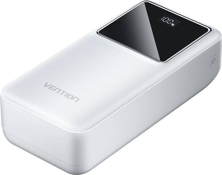Actual product image Vention 30000mAh Power Bank (Micro-USB + USB-C + USB-A + USB-A) 22.5W White LED Display Type (30000 mAh, 22.50 W, 111 Wh)