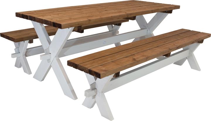 Produktbild Axi Celine Picknicktisch mit Bänken aus Holz 177 cm - Braun/Weiss