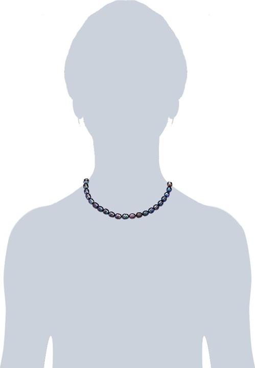 Produktbild Valero Pearls Damen Sterling Silber Süsswasser-Zuchtperlen Gelbgold 40,0 cm Grundkette + 5,0 cm Verlängerung (Sterling Silber, 40 - 45 cm)