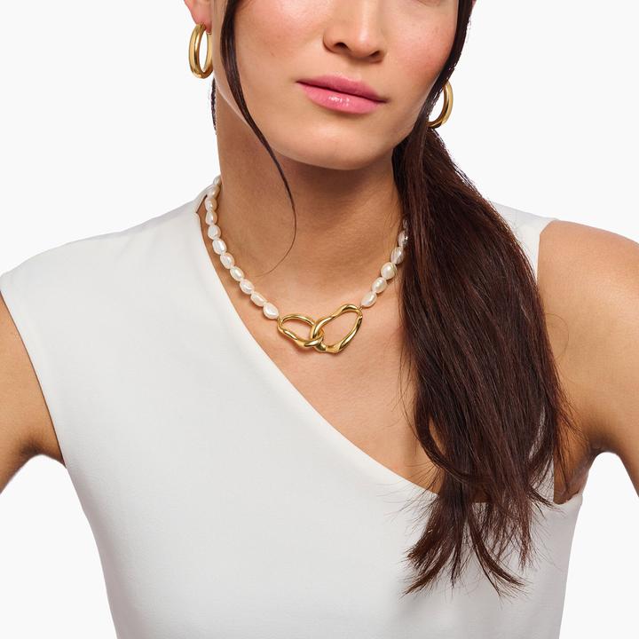 Produktbild Thomas Sabo Perlenkette Natural Beauty vergoldet (Süsswasserzuchtperle, Sterling Silber 925)