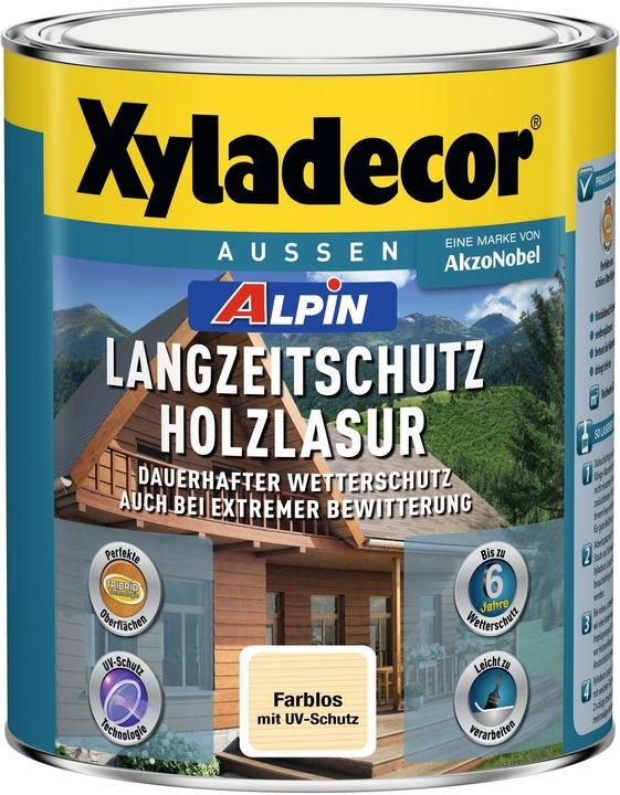 Produktbild Xyladecor Alpin Langzeitschutz Holzlasur Farblos (Farblos, 1 l)
