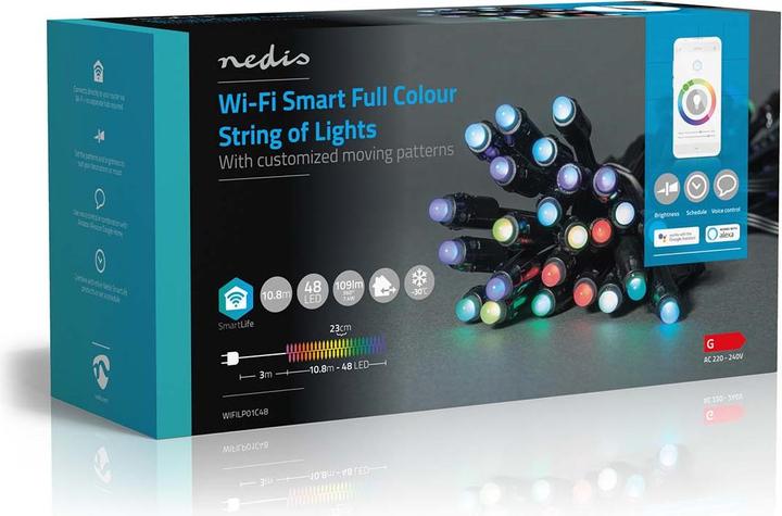 Immagine prodotto Nedis SmartLife LED decorativo | Wi-Fi | RGB | 48 LED | 10,80m | Android™ / IOS (0.23 m)