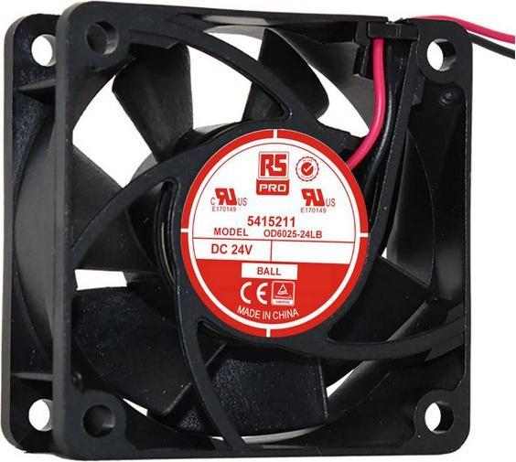 Actual product image Rs Pro B/bearing axial fan,60sqx25mm 24V low (60 mm)