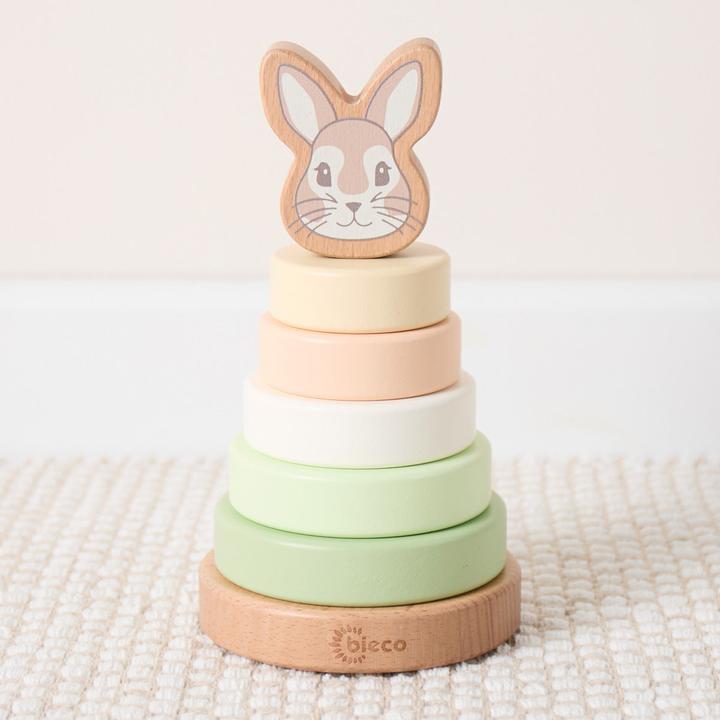 Produktbild Bieco Stapelspielzeug Stapelturm Hase Fine 10 cm x 10 cm x 18.5 cm