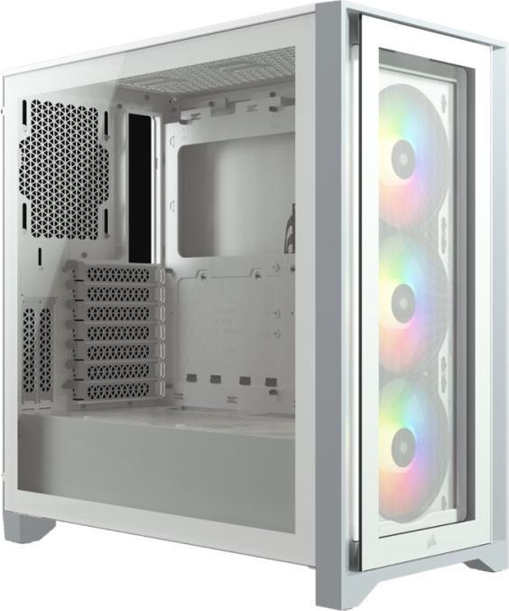 Immagine prodotto Corsair Custodia iCUE 4000X RGB Mid-Tower in vetro temperato bianco (ATX, mATX, Mini-ITX, E-ATX)