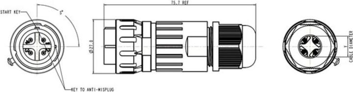 Actual product image Velleman 3-POL. CONNECTORS - WATERPROOF IP67 - 13 A 230 V (1 set)