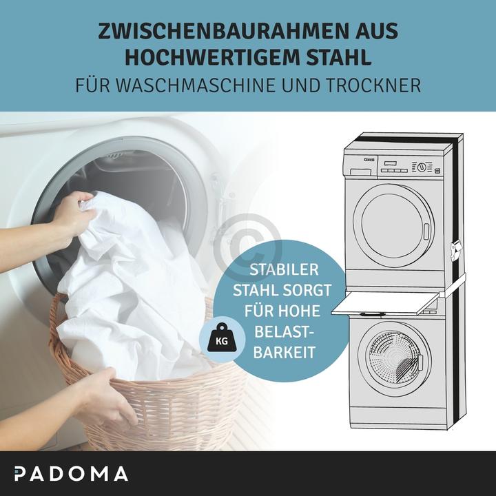 Image du produit Padoma Cadre de montage intermédiaire pour lave-linge séchoir avec plan de travail