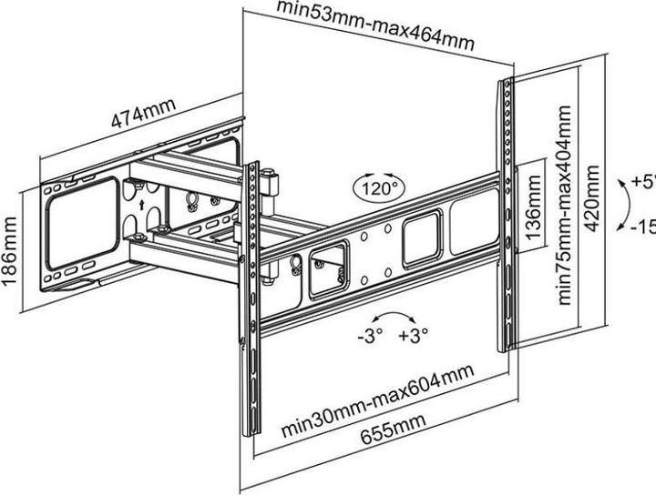 Produktbild Maclean MC-710 TV-Halterung (70 Zoll) (Wand, 70", 40 kg)