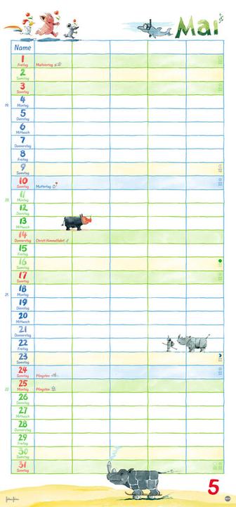 Actual product image Heye Familienplaner (21 x 45 cm, Hardcover, German)